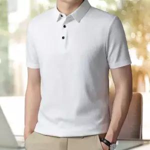 여름 오버핏 와플 두꺼운 카라티 반팔 티셔츠 골프티 0409