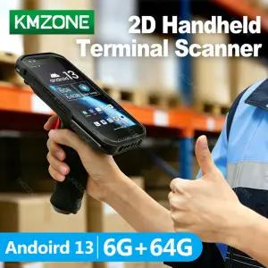 6G64G 안드로이드 13 핸드헬드 PDA 단말기(그립형 데이터 수집기) NFC WIFI 블루투스 2D 바코드 스캐너 QR