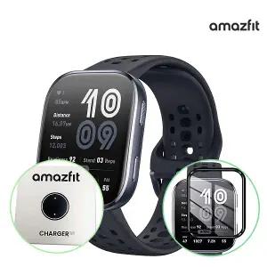 어메이즈핏 빕6 BIP 6 스마트워치 통화가능,GPS 최신버젼 -블랙 + 정품충전독 + 보호필름2매 세트 - ISK