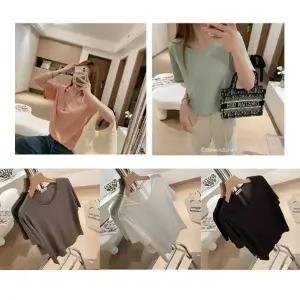 여성 쿨링 반팔 티셔츠 여름 아이스 무지 반팔티 반팔티 쿨 여자 아이스 여성 라운드 시원한 셔츠