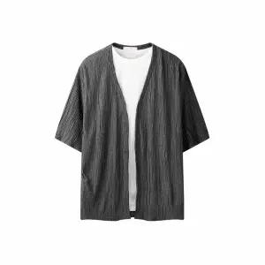 [하프클럽/해리슨]웨이브 반팔 가디건 MJBC1518