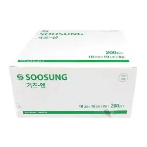 수성거즈엔 10x10x8겹 200매 2박스 수성 거즈 엔 4인치