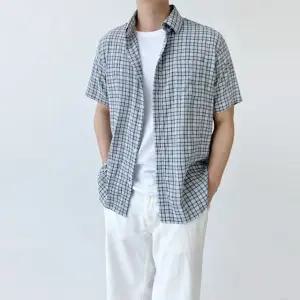 남성 시어서커 스판 체크 반팔 셔츠 DM-SHH-QACCSS1023M