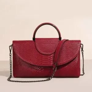 가죽 클러치백 파우치백 크로스 스퀘어 가방 레드