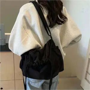 겸 숄더백 나일론 3컬러 스트링 크로스백 트렌디 여자