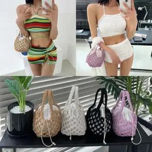 헤이비치네트백 뜨개 파우치 여성 미니 체인 패션잡화 다용도 여행용 여성 여권 미니백 지갑 가 여자 당일