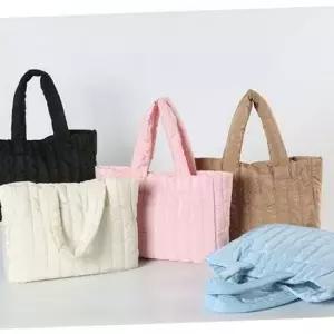 빅사이즈 여성 패딩 토트 백 누빔 겨울 패딩 토트 백