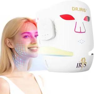 주름 관리 및 여드름 투명성을 갖춘 얼굴 목용 레드 라이트 테라피 4가지 모드 무선 마스크 노란색 850nm