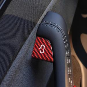 테슬라 모델 3 하 Y 2019-2026 탄소 섬유 도어 버튼 보호 커버 용 4Pcs 자동차 인테리어 스위치 스티커