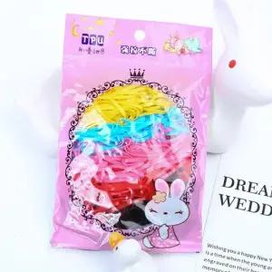 고무줄 헤어밴드 1봉지 비비드컬러 고탄력 여자머리끈 아기머리끈 기본고무줄