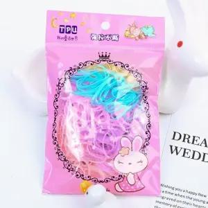 고무줄 헤어밴드 1봉지 젤리컬러 고탄력 여자머리끈 아기머리끈 기본고무줄