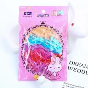 고무줄 헤어밴드 1봉지 펄글로스 고탄력 여자머리끈 아기머리끈 기본고무줄
