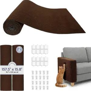 157.5인치 x 15.8인치 고양이 스크래치 가구 보호기 발톱으로부터 자동 접착 소파 매트 벽 및 문 DIY 패드