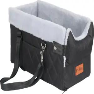 최대 10파운드의 소형견을 위한 생체 인식 센터 콘솔 반려견 카시트 안전 끈이 있는 플러시 펫 부스터 시트