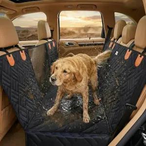 반려견용 뒷좌석 하드 바텀 익스텐더 - 자동차용 튼튼한 해먹 안전벨트 포함 400파운드 폼 없음 시트 커버