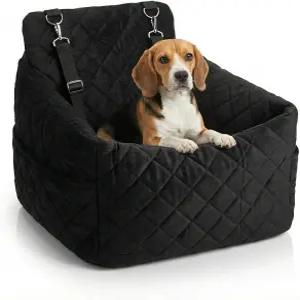 최대 35파운드의 소형/소형견을 위한 고가 개 카시트 분리형 세탁 가능 커버가 있는 메모리 폼 펫 부스터