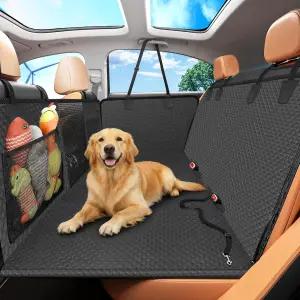 뒷좌석용 튼튼한 개 카시트 커버 시트백 상단 보호 기능 반려견용 방수 하드 바텀 익스텐더 자동차 SUV
