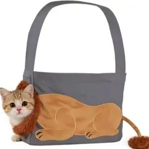 강아지 캐리어 가방 고양이 슬링 소프트 휴대용 작은 지갑 캔버스 코튼 애완동물 경량 여행용 하이킹