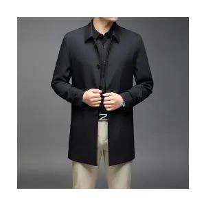 남성용 롱 하프 캐주얼 터틀넥 오버 중장기 트렌치 긴팔 봄가을 오버사이즈 슬리브 코트 카라 사이즈 MF3