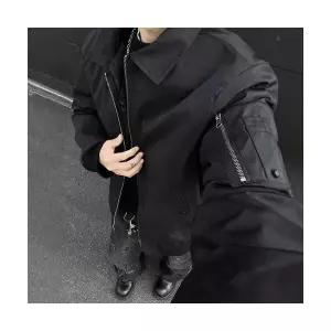 네이비 남친 코트 잠바 숏 봄가을 점퍼 파일럿 패딩 칼라 MF1