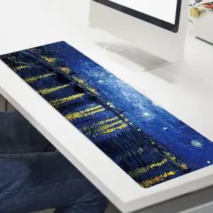 [하프클럽/알티피아]아트 마우스패드 고급형 롱 키보드패드 별 밤