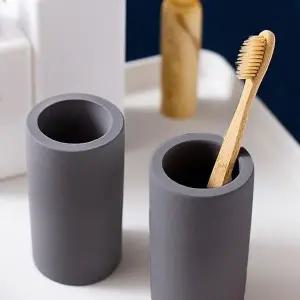 [하프클럽/알티피아]규조토 세라믹 칫솔꽂이 치약 스탠드 전동칫솔 흡수건조 거치대 KN-05020