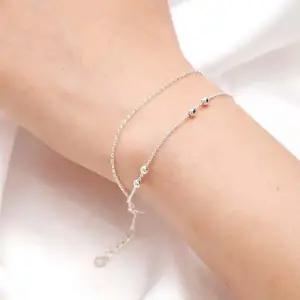 92.5 실버 두줄 볼 체인 은 팔찌 실버팔찌 은팔찌 체인팔찌