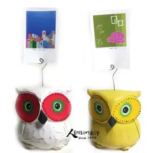 부엉이 명함꽂이 메모꽂이 인테리어소품 목각인형 장식소품 인테리어장식품 사무용품 데스크용품