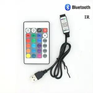 5V LED 스트립 USB 블루투스 3 24 44 키 RGB 컨트롤러 IR 원격 제어 조광기 5050 2835 라이트 TV 백라이트