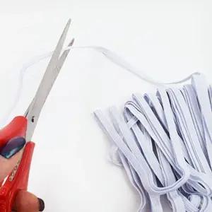 [하프클럽/]수선고무줄 납작 티셔츠넥 만들기 고무밴드 6골 흰색