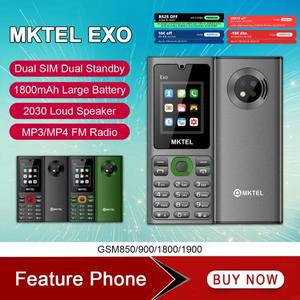 MKTEL EXO 기능 전화 수석 휴대 듀얼 SIM 스탠바이 1.77 