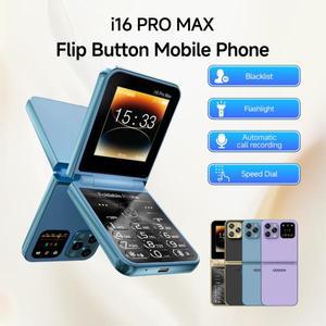 SERVO i16 Pro Max 플립 휴대폰 4개 SIM 대기 매직  통화 손전등 FM 2G 접이식 Type-C