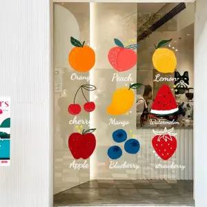 가게 과일 창문스티커 대형 채소 레터링 포도 시트지 청과물 스티커 과일가게 문 수박