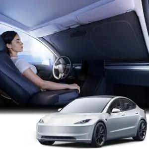 2026년 업그레이드 Nmoiss Model 3 액세서리 자동차 앞유리 햇빛 가리개 닷 매트릭스 반사 코팅 확장