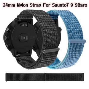 SUUNTO7/9/9Baro/Spartan Sport/손목 Hr 시계 밴드 교체 패션 팔찌 용 소프트 나일론 24mm 루프 스트랩 손