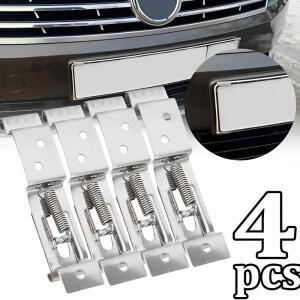 자동차 번호판 프레임 거치대 트레일러 스테인레스 스틸 브래킷  클램프  클립  4 개