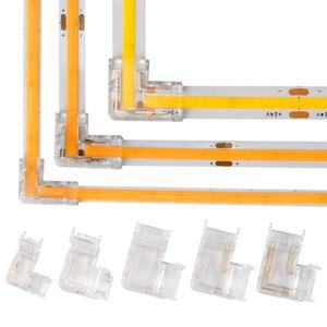 COB LED 커넥터  90도 L 모양 코너 5mm 8mm 10mm 2/3/4pin FOB RGB CCT 테이프 조명 연결 5피스