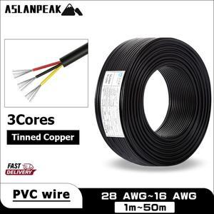 UL2464-3코어 28-16AWG 1-50m PVC 재킷 와이어 소프트 오디오 스피커 전기 케이블 3선 직렬 인터페이스 12V
