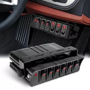 아그리예스 6 갱 로커 스위치 박스 SPST 12V 40Am 토글 패널 12 AWG 와이어 보조 자동차 오프로드 RV 보트