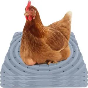 릴클럭커 세척 가능한 닭 둥지 패드 닭장용 알 튼튼한 침구 가금류 박스 회색 4팩