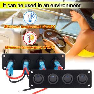 1-4 갱 토글 스위치 패널 12V USB 자동차 보트 해양 RV 트럭 파란색 LED 링 액세서리 로커 범용