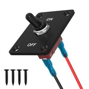 헤비 듀티 방수 토글 스위치 12V DC 30A 2핀 SPST ON/OFF (해양 보트 자동차용 장착 패널 포함)