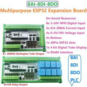 8AI-8DI-8DO ESP-WROOM-32 Arduino호환 웹 MQTT 이더넷 네트워크 릴레이 용 ESP32 확장 보드 DIY DC 12V 24