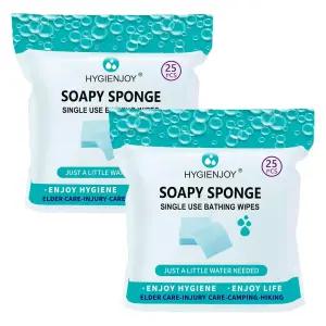 위생적인 즐거움 린스 프리 목욕 물티슈 50개 바디 추가 두껍고 잔여물 없는 샤워 노인용 부상자용 침대에