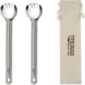 타이테쿠고 다기능 야외 순수 티타늄 식기 스포크 스푼
