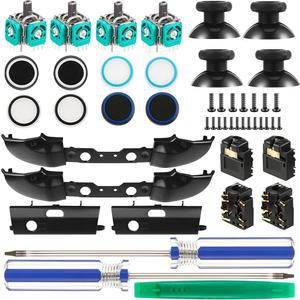 스카이티 31 피스 교체용 게임 컨트롤러 키트, 썸스틱 커버, 조이스틱, LB RB 범퍼 트리거, 헤드폰 잭 플러그 포트, Xbox ONE S 모델 1708과 호환되는 드라이버