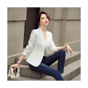 와칸다 여성용 블랙 캐주얼 긴팔 슬림 코트 봄가을 정장 숏상의 스몰 자켓 KKE3