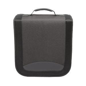 손잡이가 있는 아마존 베이직 폴리에스터 CD/DVD 휴대용 스토리지 바인더, 400개 용량, 검은색