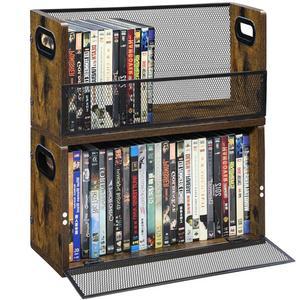 손잡이가 있는 살라조리 CD DVD 보관 랙 2팩, 랙당 28개의 DVD 또는 32개의 블루레이 케이스를 보관할 수 있음 | 데스크탑, 옷장, 비디오 게임, 책 및 영화용 휴대용 DVD 케이스 홀더