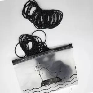 심플헤어밴드 대용량 포니테일 무매듭 헤어밴드 검정 고무줄머리끈 머리고무줄 머리묶기